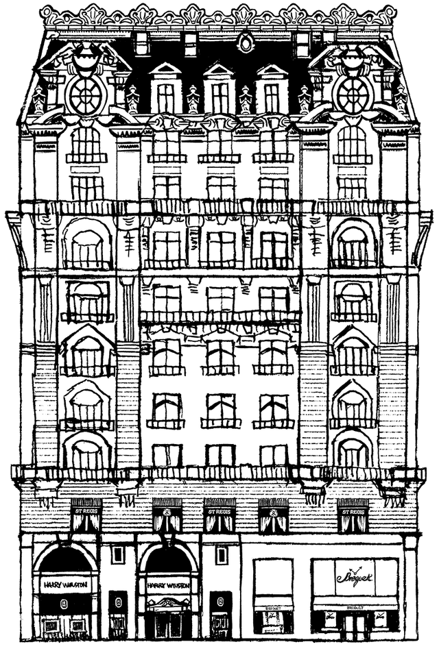 st regis facade sketch